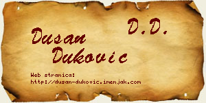 Dušan Duković vizit kartica